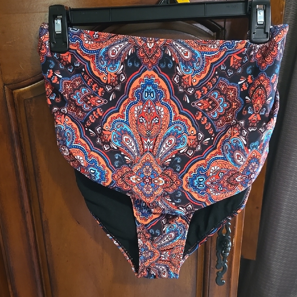 Womans Paisley  Bathing Suit Print Bottoms..2x